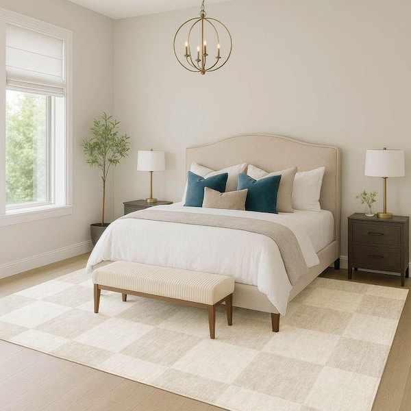 Chantille Machine Washable Indoor/Outdoor Abstract ACN2345 Ivory 5 ft. x 7 ft. 6 in. Area Rug