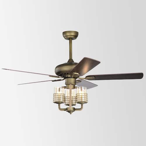 Latida 52 in. Indoor Black 5 Blades Ceiling Fan with 66-Watt LED Light and Remote for Living Room Lighting