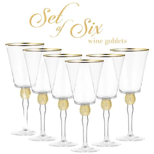 Berkware Set of 6 Gold Tone Wine Glasses