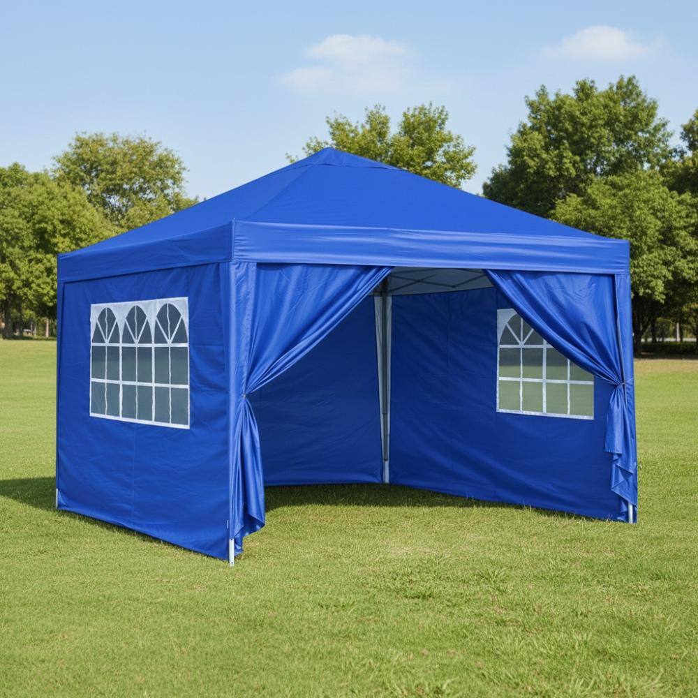 10 ft. x 10 ft. Blue Pop Up Gazebo Canopy Tent with 4 Removable Sidewalls and 4pcs Weight sand bag price history on PriceWatchPro