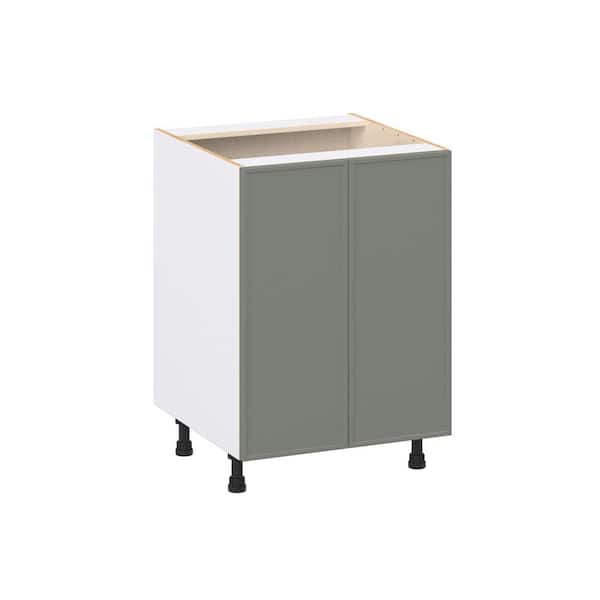 Fairview Moss Green Slim Shaker Assembled Sink Base Kitchen Cabinet (24 in. W x 34.5 in. H x 24 in. D)