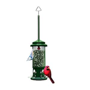 Compact Green Plastic Squirrel Guard Hanging Wild Bird Seed Feeder - 1.3 lbs. (1-Pack)