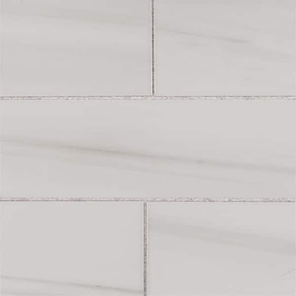 Jeffrey Court Glossy Dolomite White 4 in. x 12 in. Subway Glossy Ceramic Wall Tile (0.322 sq. ft. /Each)