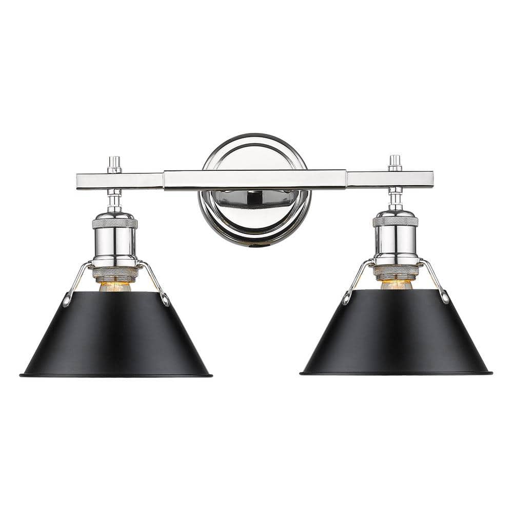 Orwell 2-Light Chrome with Black Shade Bath Vanity Light price history on PriceWatchPro