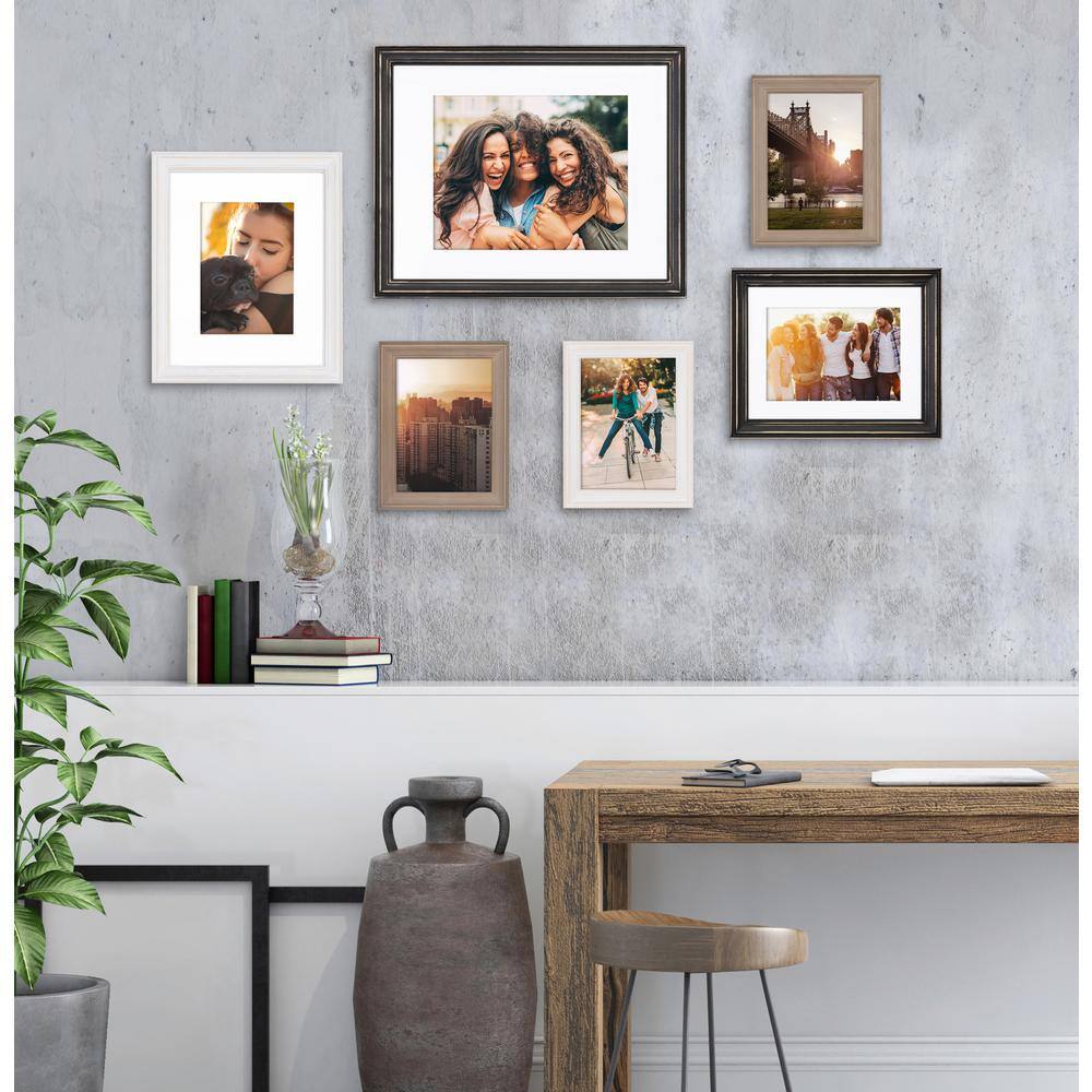 Bordeaux Multi-Color Wood Wall Frame Set, 11x14, 6-Piece