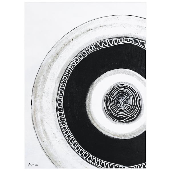 Empire Art Direct Black White, 8'x10' Circuli Washable Circles Art, Power-loomed, Heavenly Softness with Non-Slipping Backing Area Rug