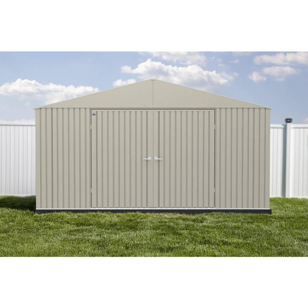 Elite 14 ft. x 16 ft. Cool Grey Steel Storage Shed