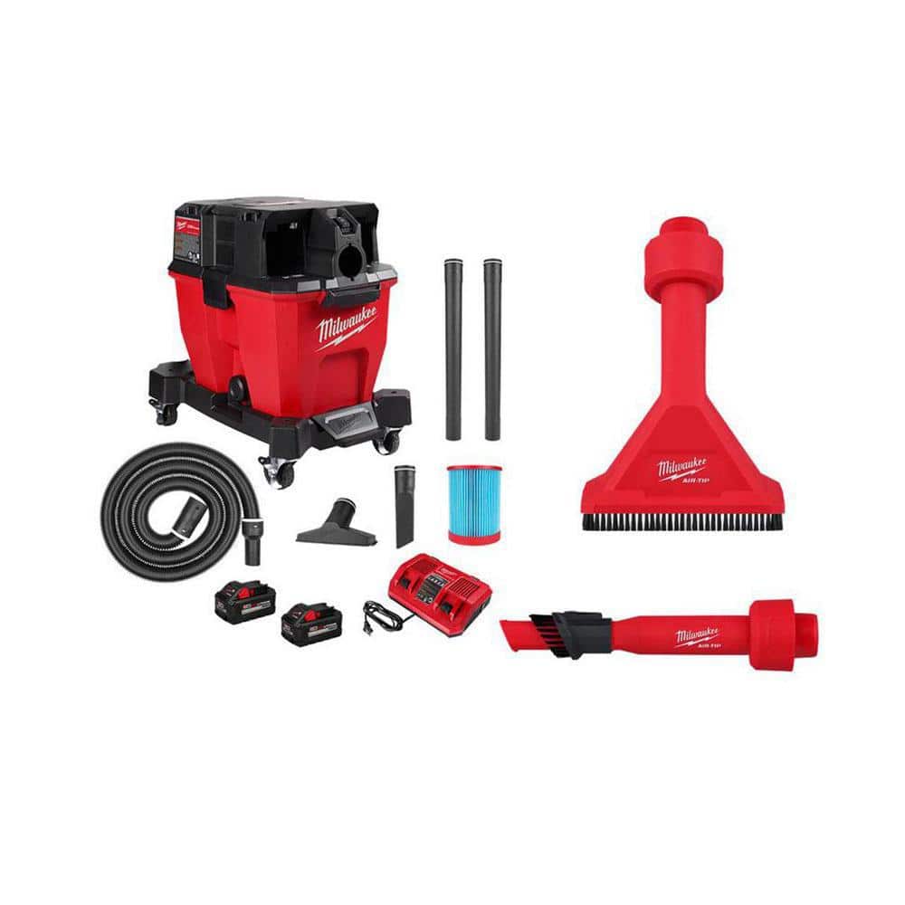 M18 FUEL 9 Gal. Cordless Dual-Battery Wet/Dry Shop Vacuum Kit w/AIR-TIP 1-1/4 in. - 2-1/2 in. Utility Brush and Nozzle price history on PriceWatchPro