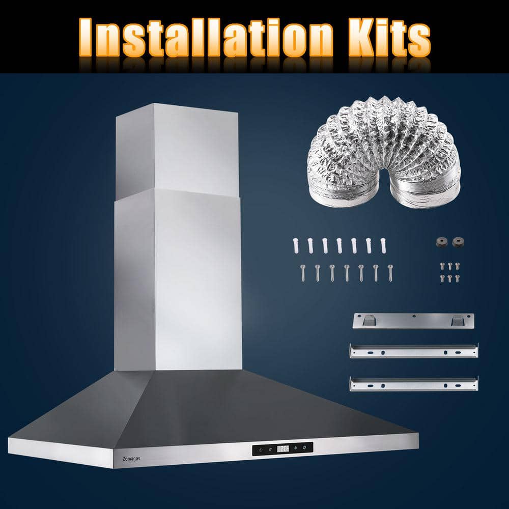 30-Inch Stainless Steel Wall Mounted Range Hood with Touch Control