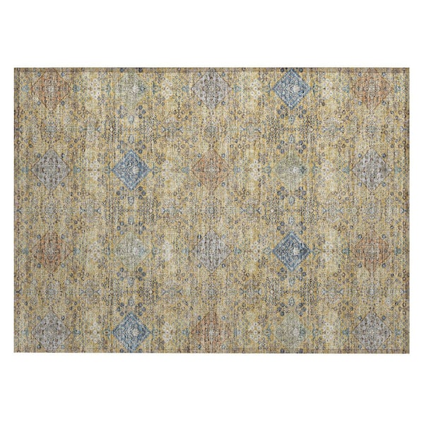 Chantille Machine Washable Indoor/Outdoor Abstract ACN2440 Gold 2 ft. x 3 ft. Accent Rug