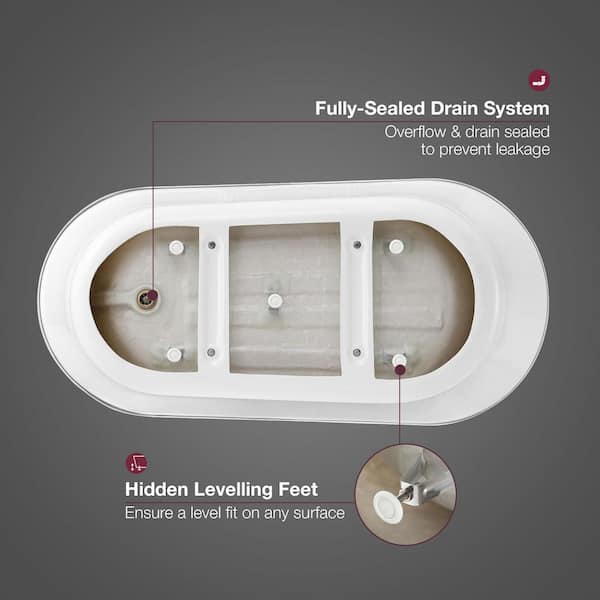 Aiden 70 in. Acrylic Flatbottom Non-Whirlpool Bathtub in White and Faucet Combo in Chrome Aiden 70 in. Acrylic Flatbottom Non-Whirlpool Bathtub in White and Faucet Combo in Chrome