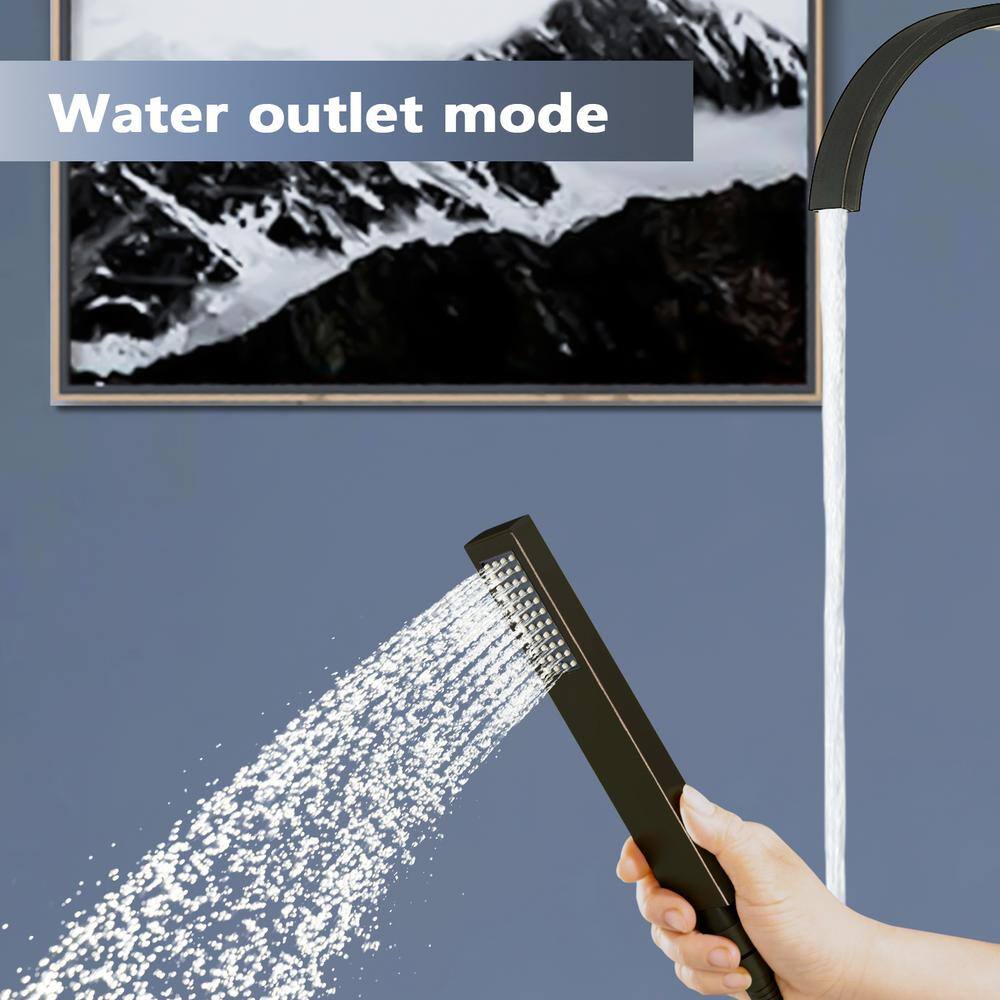 Venetian Bronze Freestanding Tub Faucet with Hand Shower