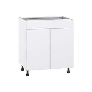 Fairhope Bright White Slab Assembled Base Kitchen Cabinet with a Drawer (30 in. W x 34.5 in. H x 24 in. D)