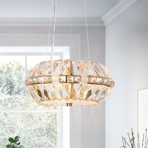 Peathlitberry 3-Light Plating Brass Crystal Chandelier with No Bulb Included