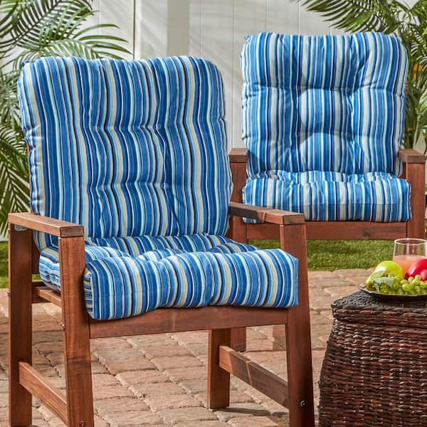 Greendale Home Fashions Sapphire Stripe 21 in. x 42 in. Outdoor