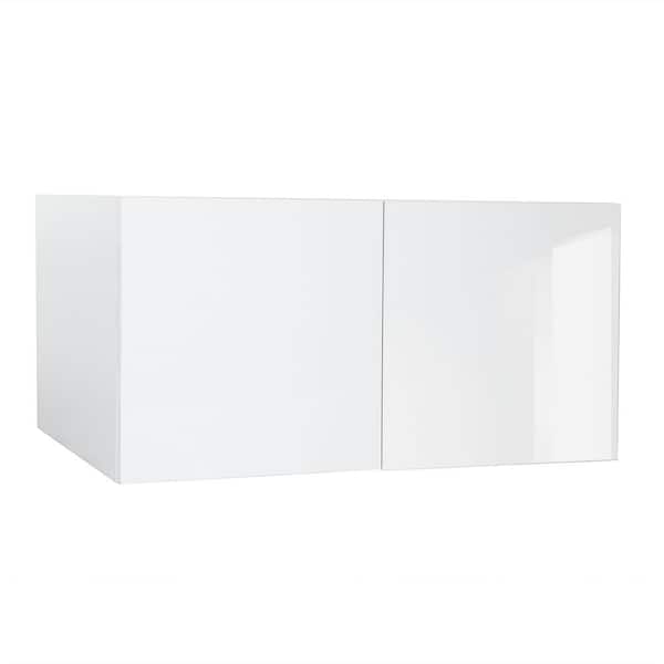 Cambridge Quick Assemble Modern Style, White Gloss 36 x 12 in. Wall Bridge Kitchen Cabinet (36 in. W x 12 in. D x 12 in. H)