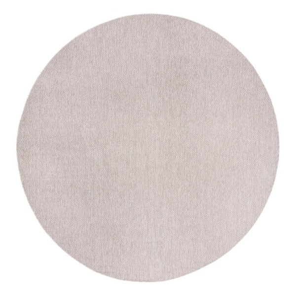 Outdoor Solid Beige 13 ft. x 13 ft. Round Indoor/Outdoor Area Rug