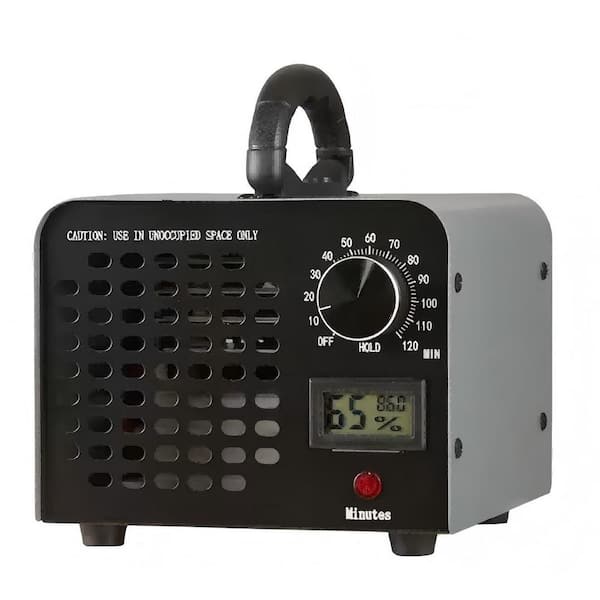 3230 sq.ft. Ion Generator Ozone Generator Purifier in Black,36000 mg/h Capacity Odor Removal Ozone Machine, 120Min Timer