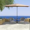 Maypex 10 Ft X 6 5 Ft Steel Crank Rectangular Market Patio Umbrella In Tan 300004 T The Home