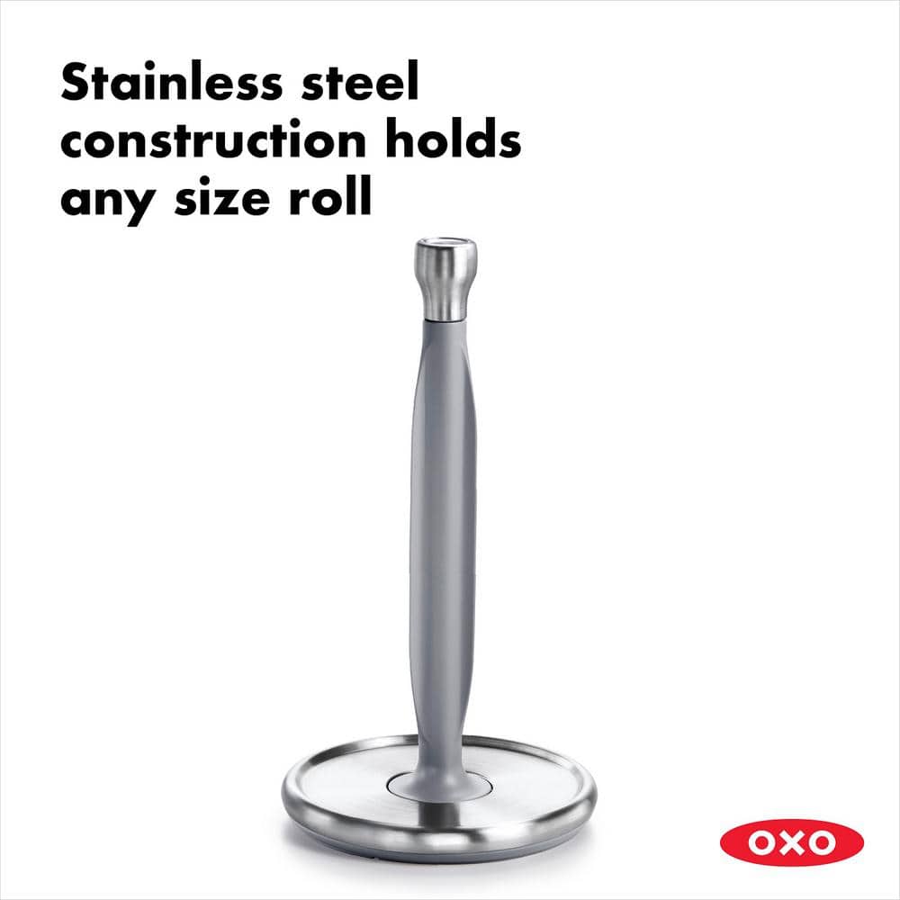 Stainless Steel Freestanding Paper Towel Holder with Weighted Base
