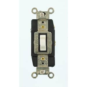 15 Amp Industrial Grade Heavy Duty Single-Pole Double-Throw Center-Off Momentary Contact Toggle Switch, White