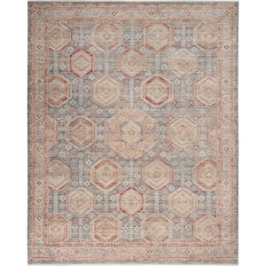 Enchanting Home Light Blue Multicolor 8 ft. x 10 ft. Persian Medallion Traditional Area Rug
