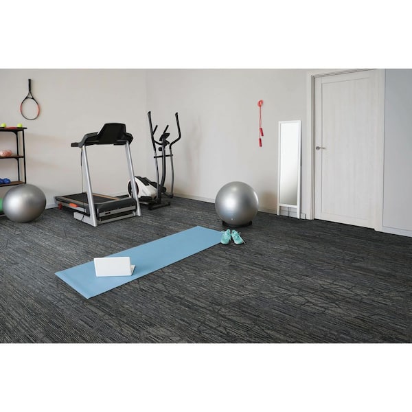 Advance - Vintage Row - Gray Commercial/Residential 12 in. x 36 in. Glue-Down Carpet Tile Plank (72 sq. ft. )
