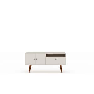 Montauk 54 in. Off-White Particle Board TV Stand Fits TVs Up to 50 in. with Storage Doors