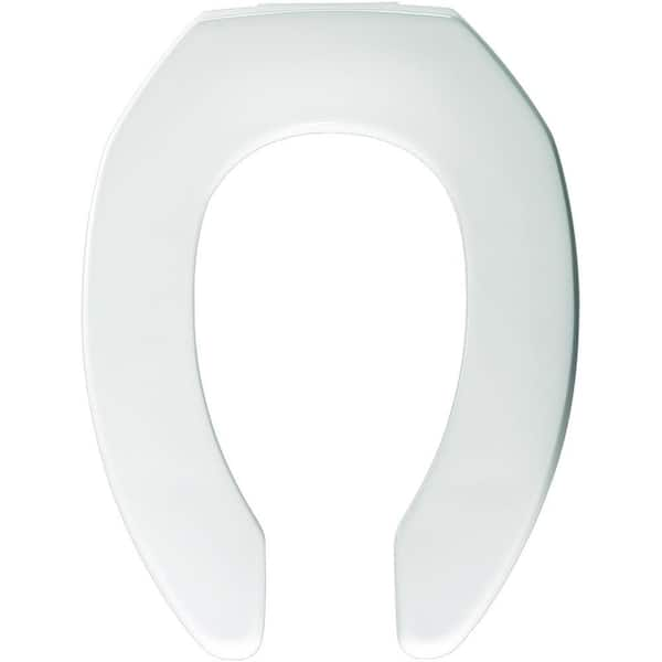 BEMIS Just-Lift Elongated Open Front Toilet Seat in White