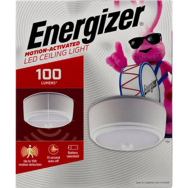 Energizer Battery Operated Motion Activated LED Ceiling Night Light, 1 Bulb, 1-Pack