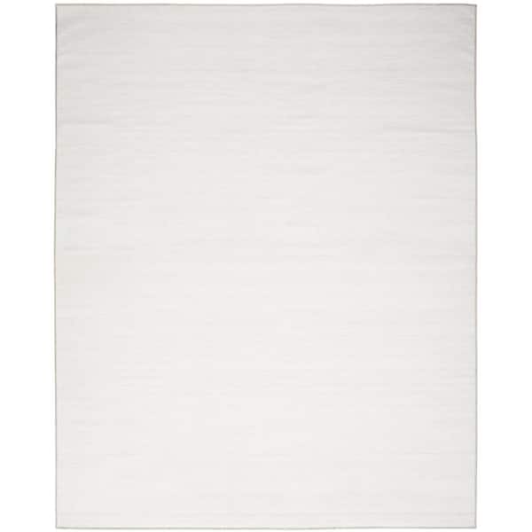 Nourison Washable Essentials Ivory Grey 8 ft. x 10 ft. All-over design Contemporary Area Rug