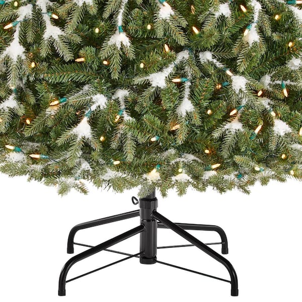 Home Decorators Collection 7 5 Ft Snowfall Shimmer Noble Fir Pre Lit Led Artificial Christmas Tree With 600 Warm White M5 Lights 21wl10100 The Home Depot