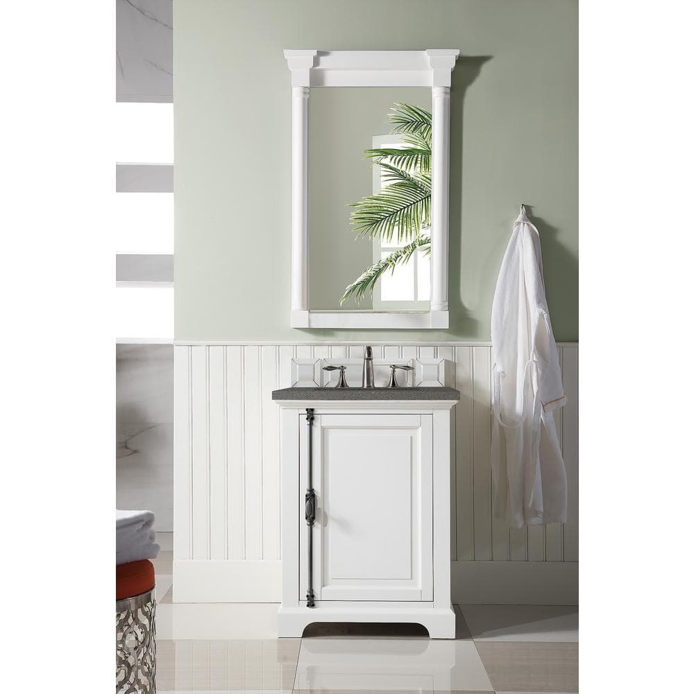 Bright White Rectangular Wood Framed Accent Mirror