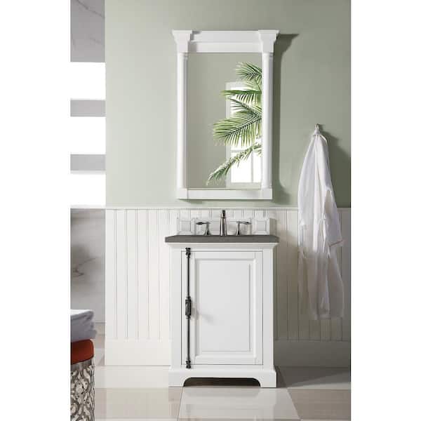 Savannah/Providence 27 in. W x 43 in. H Framed Rectangle Bathroom Vanity Mirror in Bright White