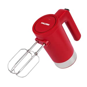 5-Speed Red Cordless Hand Mixer