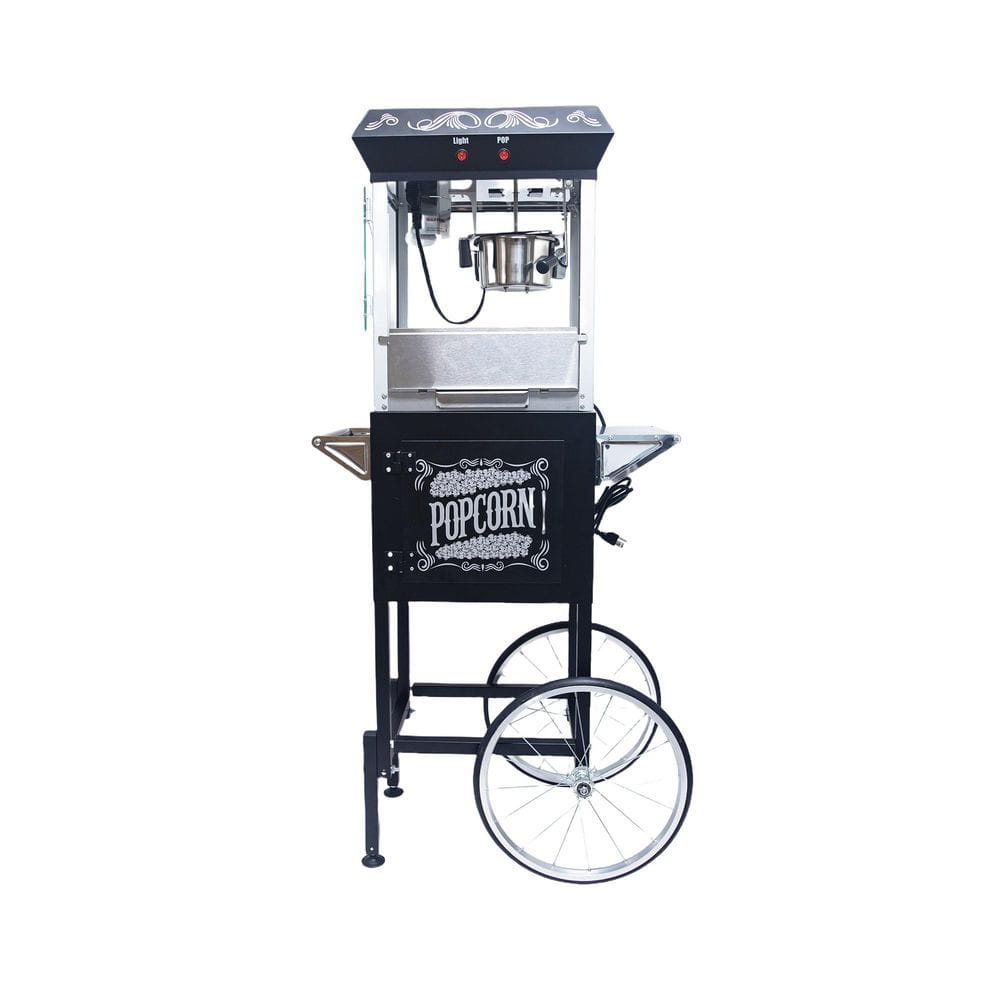 650 W 8 oz. Black Commercial Popcorn Machine with Cart, Stainless-steel Kettle and Heated Warming Deck Popcorn Maker price history on PriceWatchPro