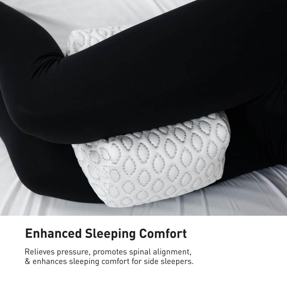 Travel Size White Memory Foam Cooling Knee Pillow