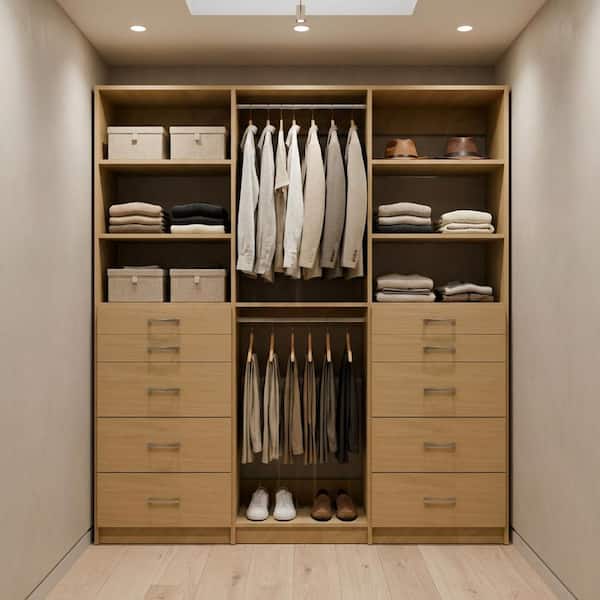 MODULAR CLOSETS Alto Collection 66 in. W Oak Tower System 2 5