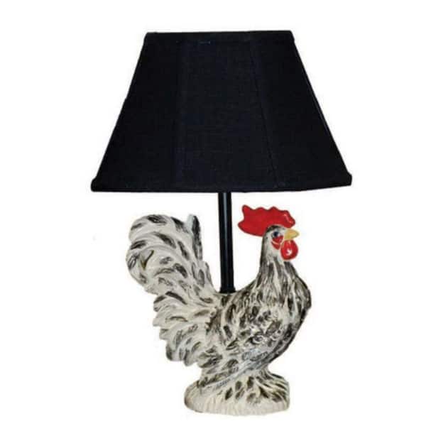 HomeRoots Josephine 13 in. Black/White Table Lamp