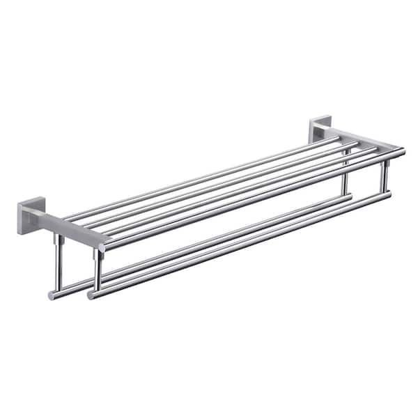 IVIGA 32 in. Stainless Steel Wall Mounted Bathroom Double Towel Bars in Matte Black