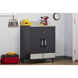 Wood Freestanding Garage Cabinet in Steel Gray Finish (30 in. W x 41 in. H x 20 in. D)