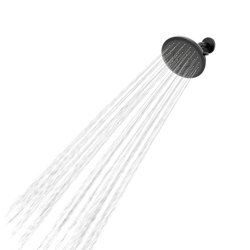 Matte Black Large Round Rain Shower Head with 8-Spray Settings