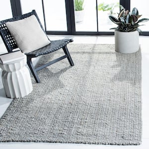 Natural Fiber Gray 2 ft. x 4 ft. Woven Cross Stitch Area Rug