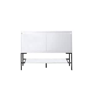 Mantova 47.3 in. W x 18.1 in. D x 35.4 in. H Single Bath Vanity Cabinet without Top in Glossy White