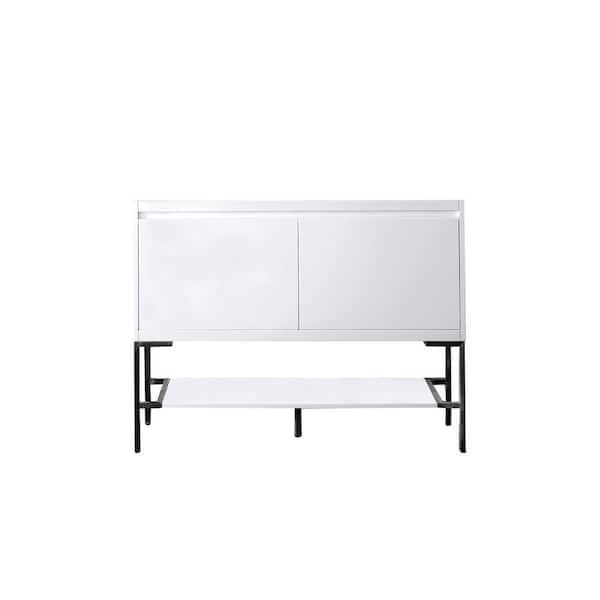 James Martin Vanities Mantova 47.3 in. W x 18.1 in. D x 35.4 in. H Single Bath Vanity Cabinet without Top in Glossy White