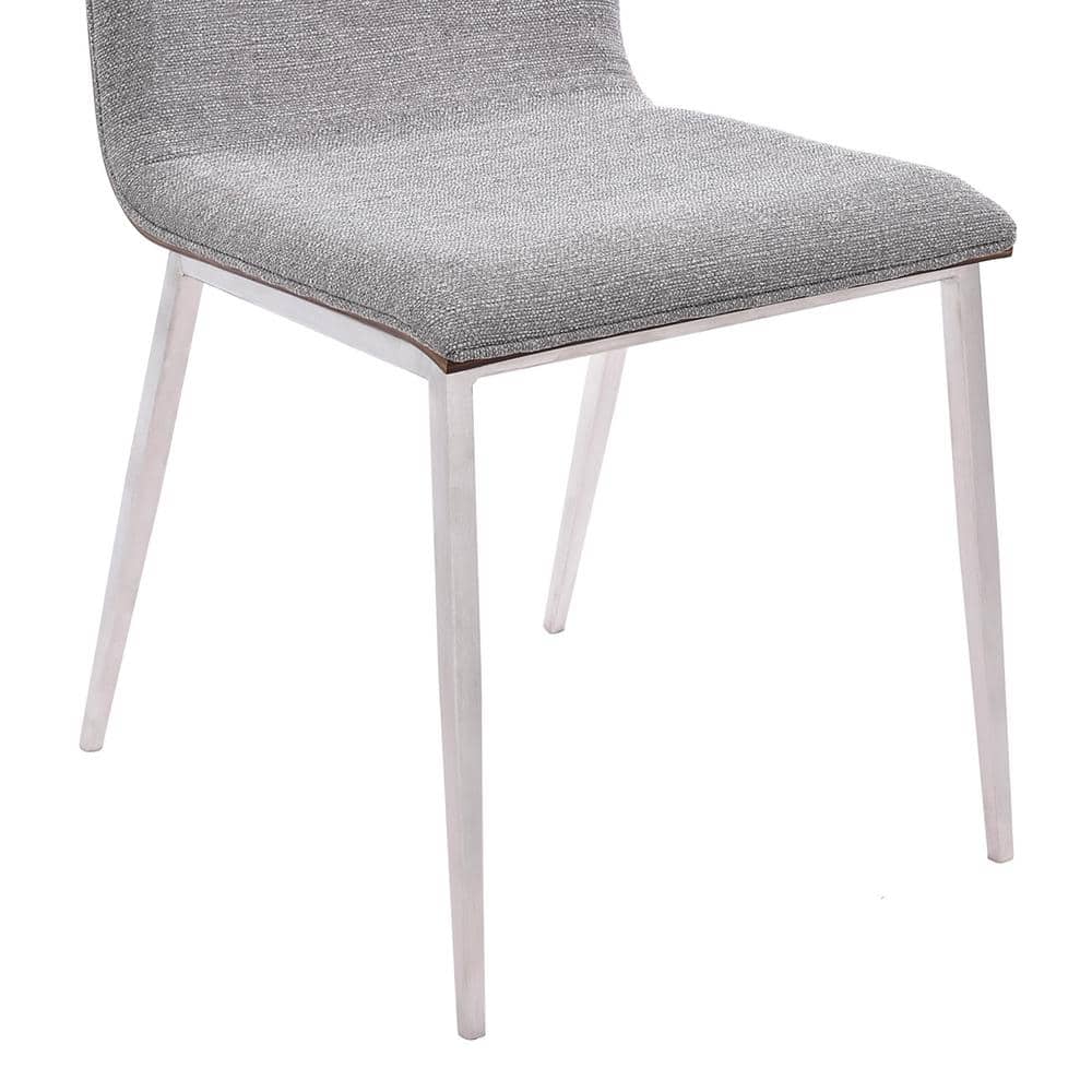 Crystal Gray Fabric and Walnut Back Side Chair Set