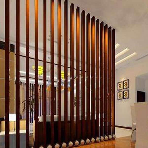 Ejoy 4 in. W x 105 in. L x 2 in. Thick Cherry Wood WPC Composite Wall Partition Divider Tubing (Set of 3-Piece)