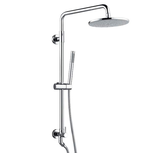SUMERAIN Modern 1-Handle 1-Spray Shower Faucet 1.8 GPM with Hand Shower in Chrome (Valve Included)