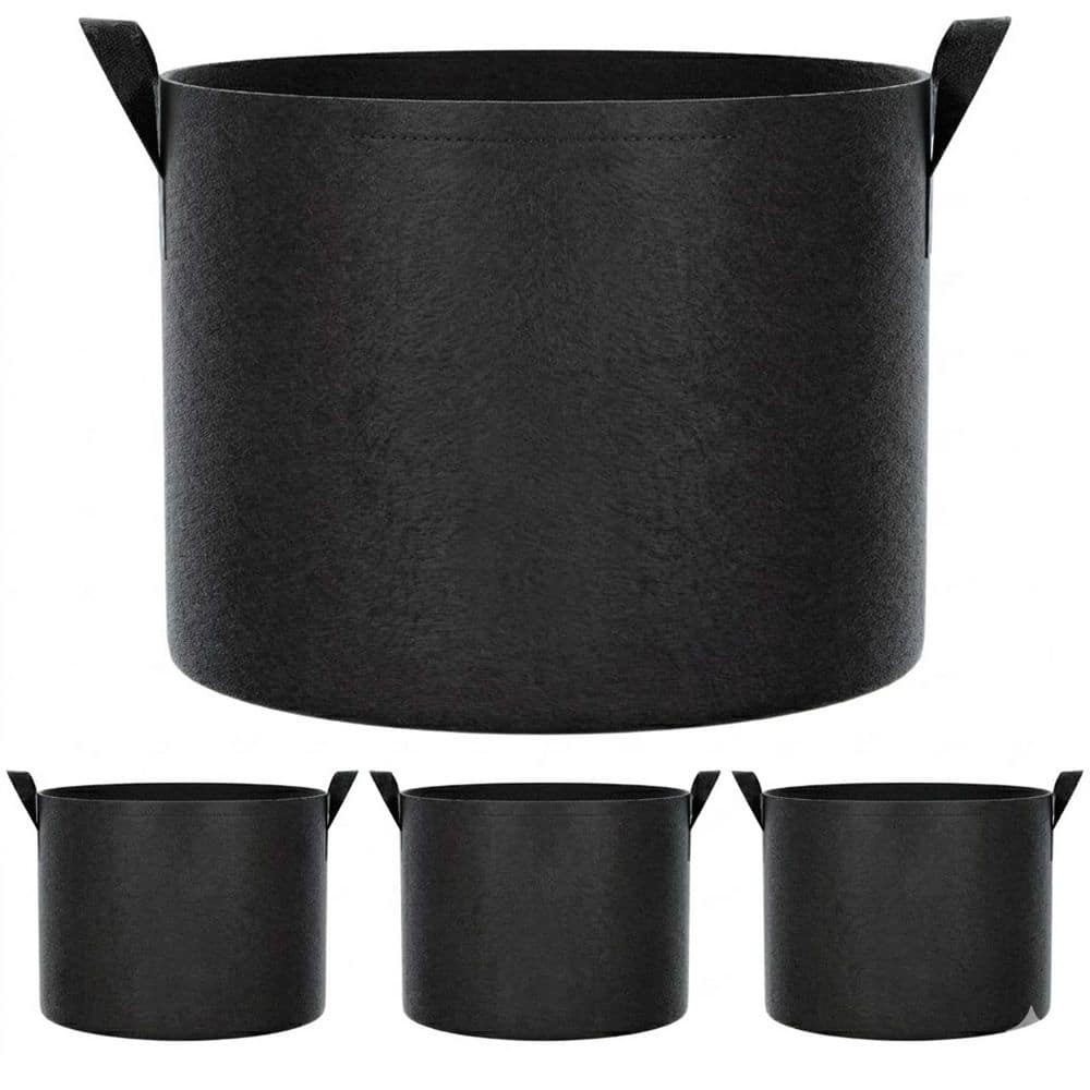 15 Gallon Black Fabric Round Indoor Outdoor Planter Grow Bags with Breathable Drainage Reinforced Handles 4 Pack price history on PriceWatchPro