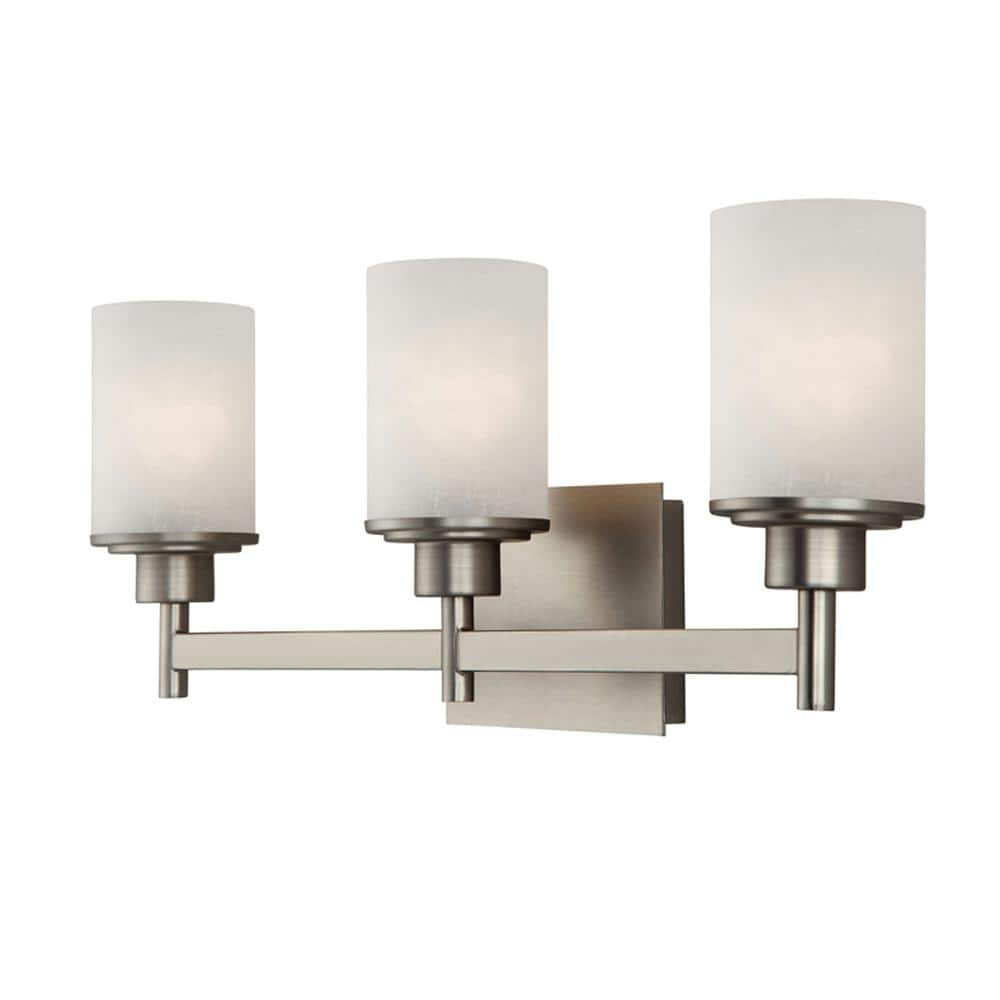 CANARM Lyndi 3-Light Brushed Nickel Bath Light IVL408A03BN - The Home Depot